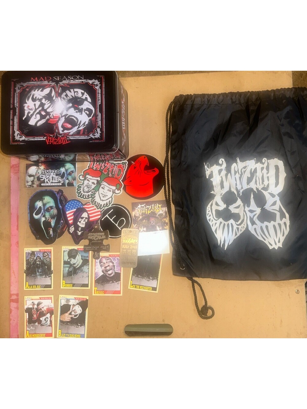 Twiztid Lot Lunch Box Lunchbox Stickers Trading Cards Gathering Amulet Decal 16